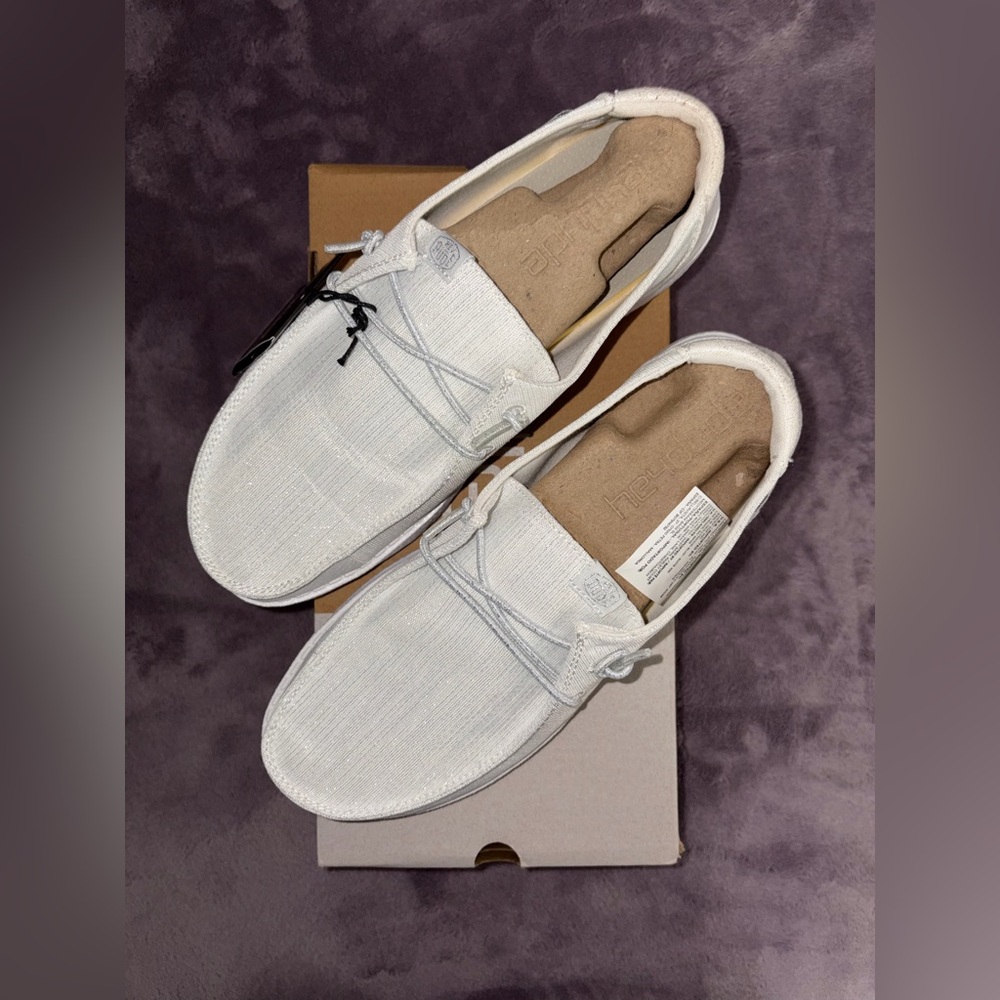 NWT - Hey Dude Cloud Dust Wendy Glitter Shoes - Size: 7